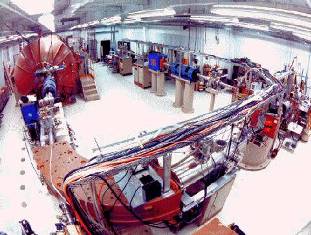 Photo of an accelerator mass spectrometer located at the Center for Accelerator Mass Spectrometry at the Lawrence Livermore National Laboratory. 