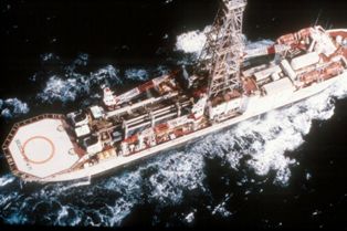 JOIDES Resolution ocean drilling ship.